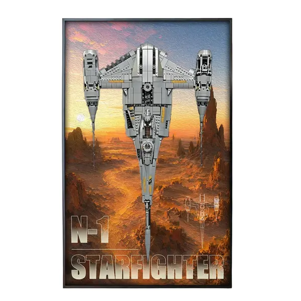 Wall Display Frame for LEGO Star Wars™ The Mandalorian's N-1 Starfighter™ 75442