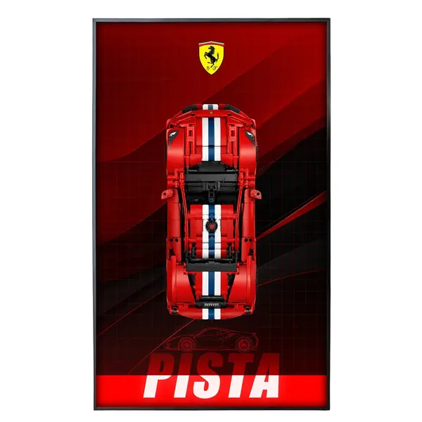 Wand-Displayrahmen für LEGO Technic™ Ferrari 488 Pista Car 42235